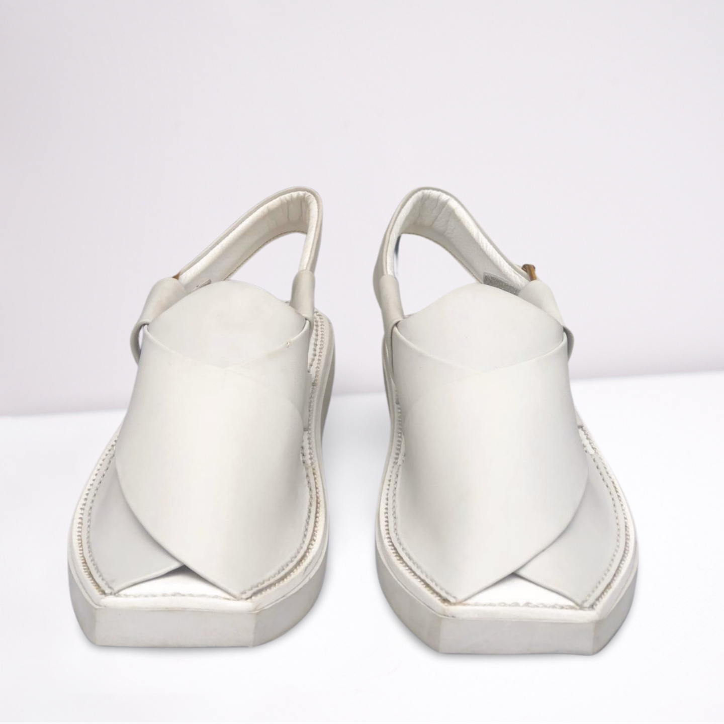 Premium white Kaptaan chappal